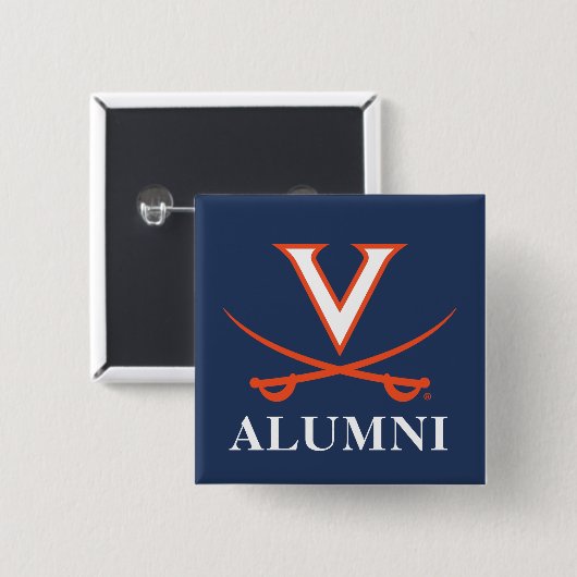 V Saber Alumni Vierkante Button 5,1 Cm (Voorkant /achterkant)