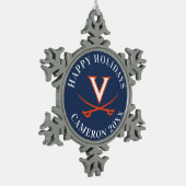 V Sabre Tin Sneeuwvlok Ornament (Links)