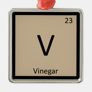 V - Scheikunde Periodiek Systeem Symbool Azijn Metalen Ornament