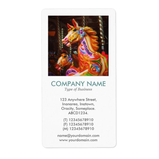 V Square Photo - Merry-go-round Horses Etiket (Voorkant)