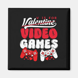 V staat voor videogames Funny Valentijnsdag Gamer  Magneet