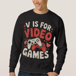 V staat voor videogames Funny Valentijnsdag Gamer Trui