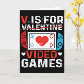 V staat voor videogames Valentijn Gamer Valentijns Kaart (Gele Bloem)