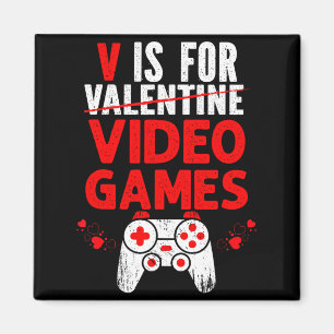 V staat voor videogames valentijn grappige gamerjo magneet