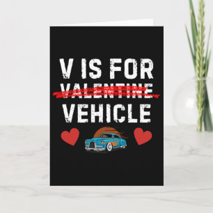 V staat voor voertuig grappige oude retro vintage kaart