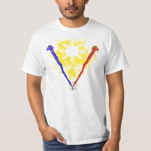 V-stijl Filipijnse vlag shirt (Voorkant)