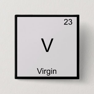 V - symbool T-Shirt voor het chemisch element van  Vierkante Button 5,1 Cm