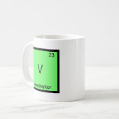 V - Symbool Velociraptor Funny Chemistry Element Koffiemok (Voorkant links)