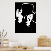 V-teken Victory V 1943 WWWinston Churchill Poster (Keuken)