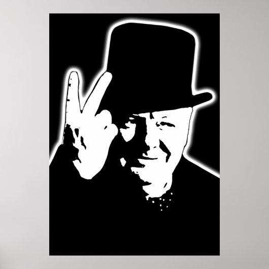V-teken Victory V 1943 WWWinston Churchill Poster (Voorkant)