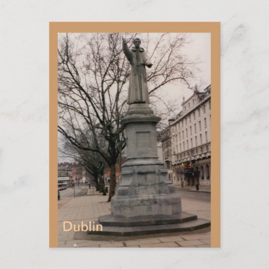 V. Theobold Mathew Monument, Dublin, Ierland Briefkaart (Voorkant)