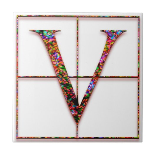 V Trajanus Red Custom Monogram Tegel Tegeltje (Voorkant)