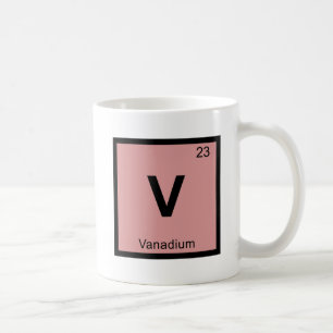 V- Vanadium Chemie Periodiek Systeem Symbool Koffiemok