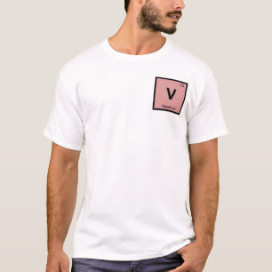 V- Vanadium Chemie Periodiek Systeem Symbool T-shirt