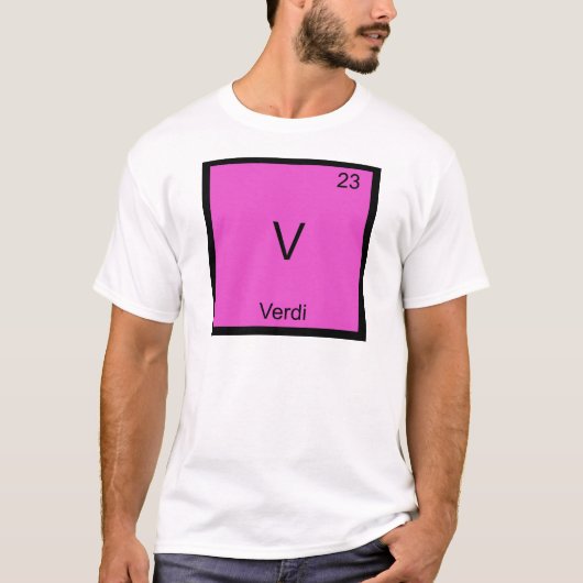 V - Verdi Grappig Chemie Elementsymbool T-Shirt (Voorkant)