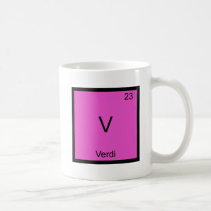 V - Verdi Grappig Chemie Elementsymbool T-Shirt Koffiemok