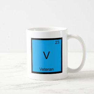 V - Veteranen Militair Chemie Elementsymbool T-shi Koffiemok