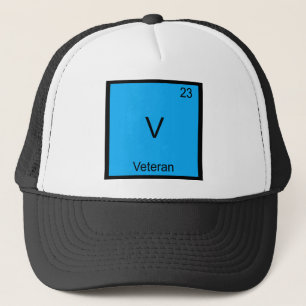 V - Veteranen Militair Chemie Elementsymbool T-shi Trucker Pet