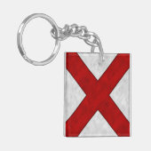 V Victor Waterverf Nautical Signal Maritime Vlag Sleutelhanger (Voorkant Links)