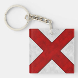 V Victor Waterverf Nautical Signal Maritime Vlag Sleutelhanger