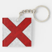 V Victor Waterverf Nautical Signal Maritime Vlag Sleutelhanger (Achterkant)