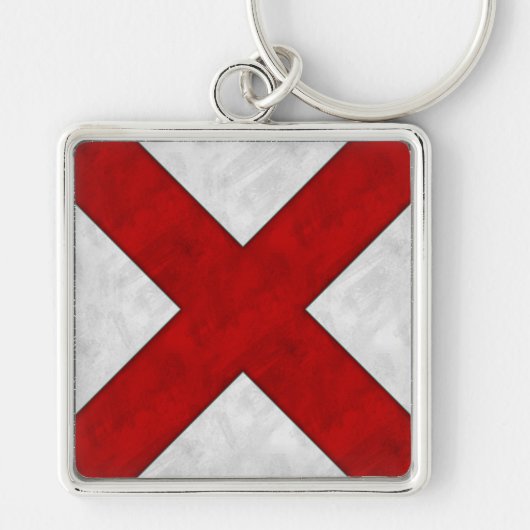 V Victor Waterverf Nautical Signal Maritime Vlag Sleutelhanger (Voorkant)