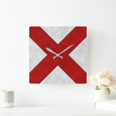 V Victor Waterverf Nautical Signal Maritime Vlag Vierkante Klok (Huis)