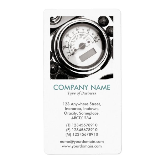 V Vierkante foto - Motorfietsmeter Etiket (Voorkant)