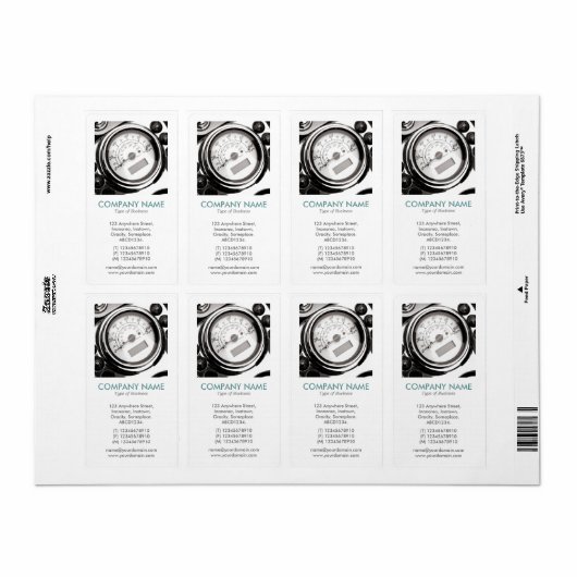 V Vierkante foto - Motorfietsmeter Etiket (Full Sheet)