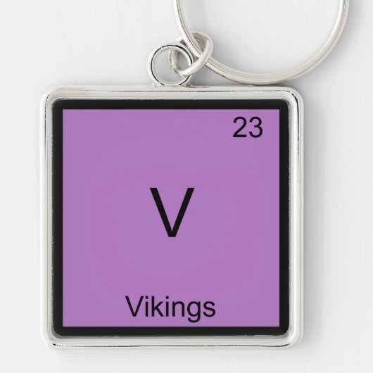 V - Vikingen Grappig Element Chemie Symbool T-Shir Sleutelhanger (Voorkant)
