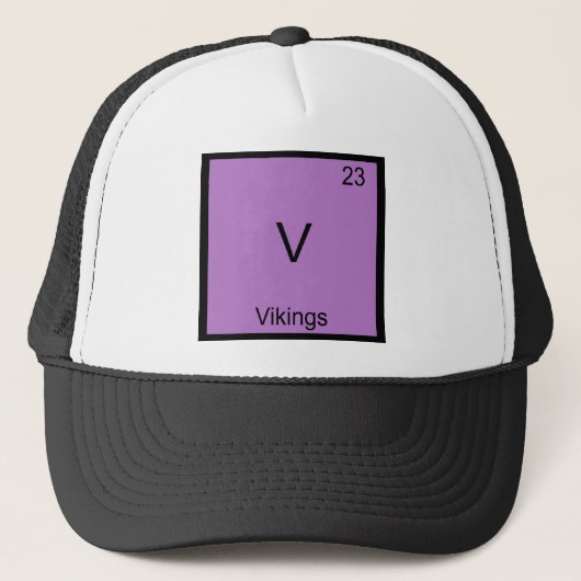 V - Vikings Grappig Element Chemie Symbool T-shirt Trucker Pet (Voorkant)