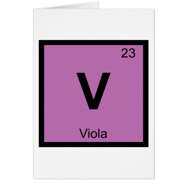 V - Viola Music Chemistry Periodic Table Symbol (Voorkant)