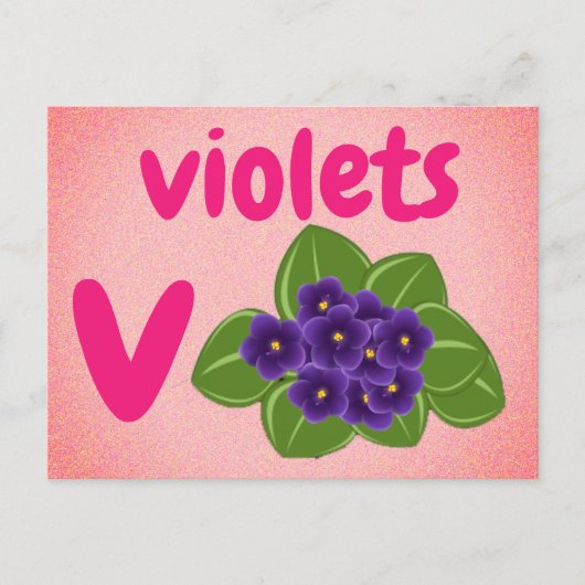 v - violetkaart briefkaart (Voorkant)