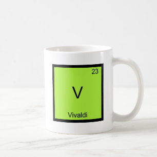 V - Vivaldi Funny Chemistry Element Symbol T-Shirt Koffiemok