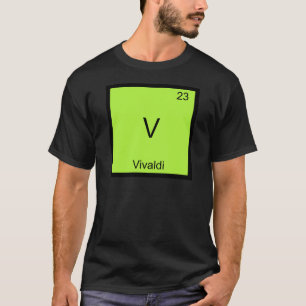 V - Vivaldi Grappig Chemie Element Symbool T-Shirt