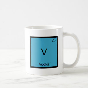 V - Vodka Grappige Chemie Elementsymbool T-shirt Koffiemok