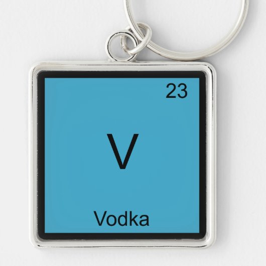 V - Vodka Grappige Chemie Elementsymbool T-shirt Sleutelhanger (Voorkant)