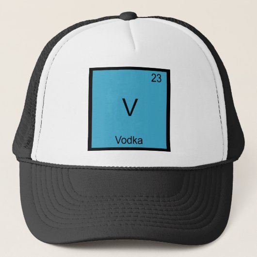 V - Vodka Grappige Chemie Elementsymbool T-Shirt Trucker Pet (Voorkant)