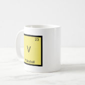 V - Volleybal Grappig Chemie Element Symbool T-shi Koffiemok (Voorkant links)