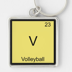 V - Volleybal Grappig Chemie Element Symbool T-shi Sleutelhanger