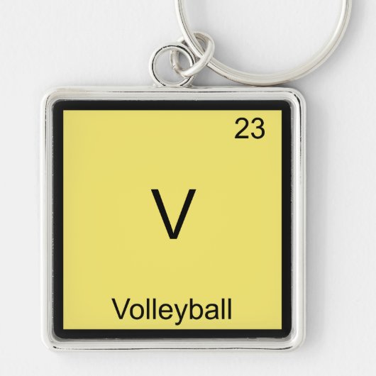 V - Volleybal Grappig Chemie Element Symbool T-shi Sleutelhanger (Voorkant)