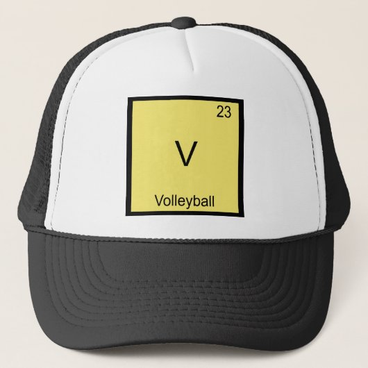 V - Volleybal Grappig Chemie Element Symbool T-shi Trucker Pet (Voorkant)