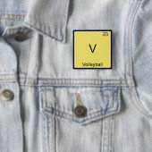 V - Volleybal Grappig Chemie Element Symbool T-shi Vierkante Button 5,1 Cm (In situ)