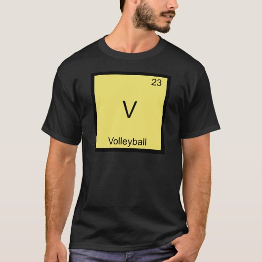 V - Volleyball Funny Chemistry Element Symbol T-sh T-shirt (Voorkant)