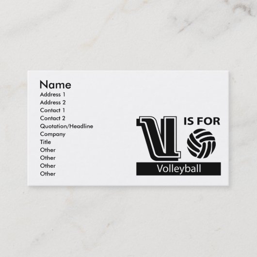 V = Volleyball Visitekaartje (Voorkant)