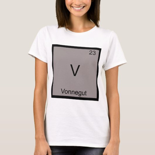 V - Vonnegut Funny Chemistry Element Symbol T-shir T-shirt (Voorkant)