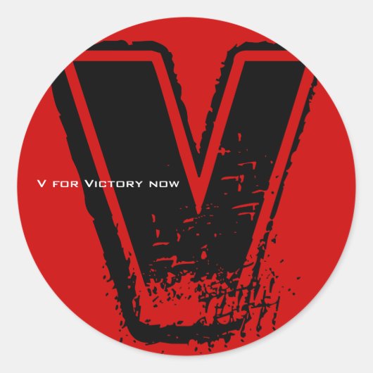 V voor overslagklever 6 ronde sticker (Voorkant)
