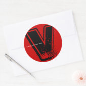 V voor overslagklever 6 ronde sticker (Envelop)