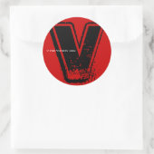V voor overslagklever 6 ronde sticker (Tas)