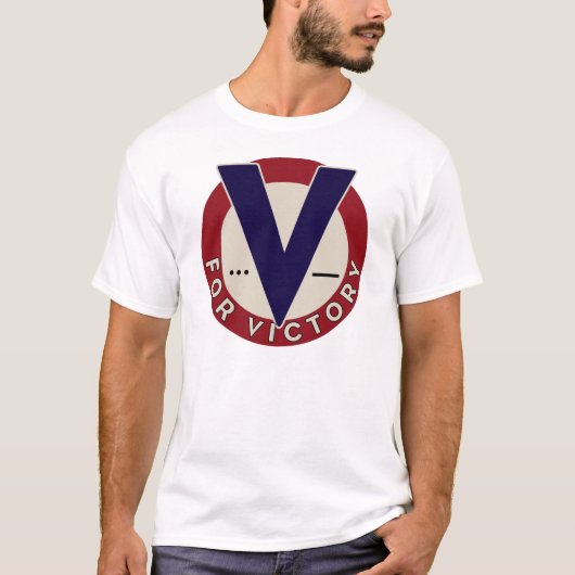 V voor overwinning! - WW2 T-shirt (Voorkant)